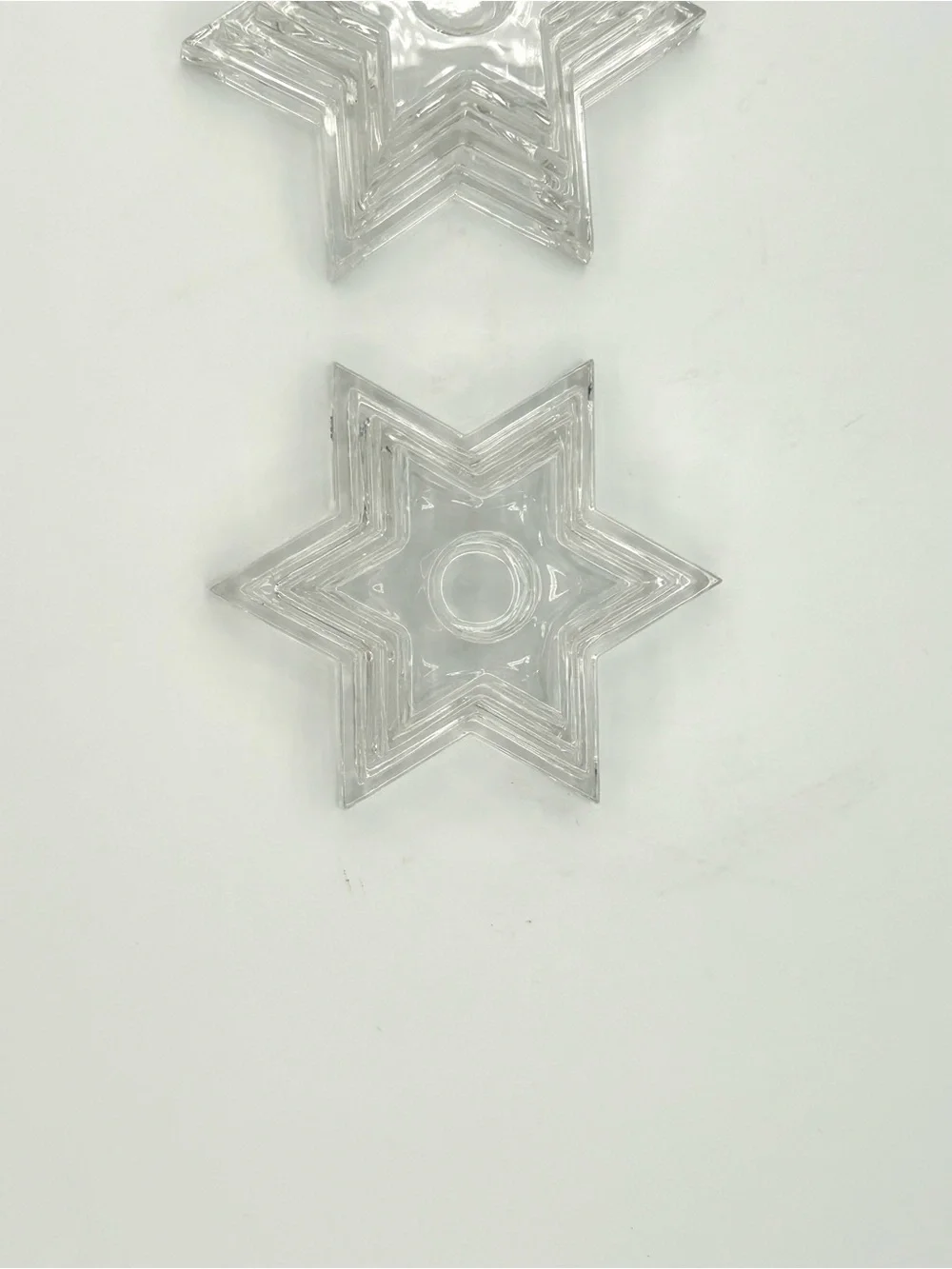 Star of David Multi-Tiered Candlestick Holders Set of 2 Lead Crystal Germany